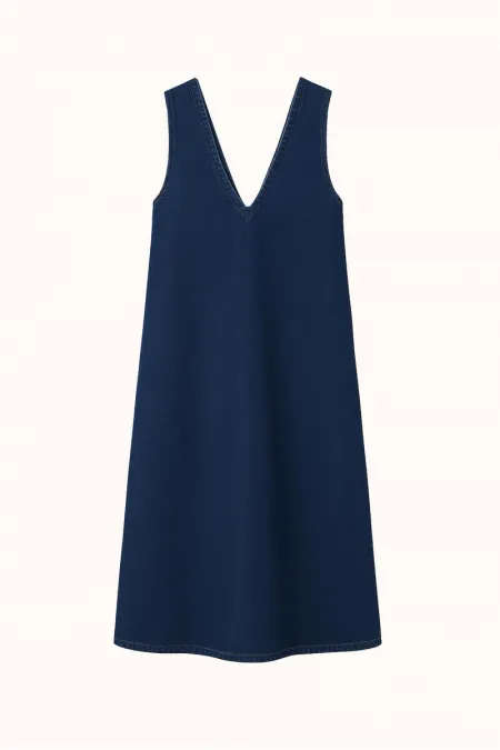 gilet en jean à col en V