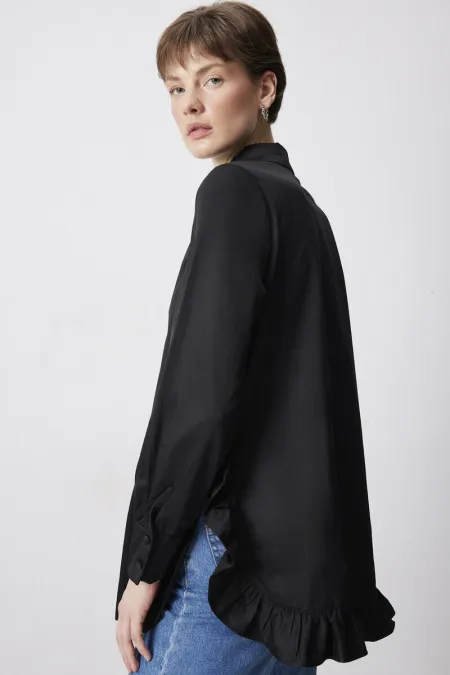 SHIRT WITH RUFFLED HEM SHIRT WITH RUFFLED HEM