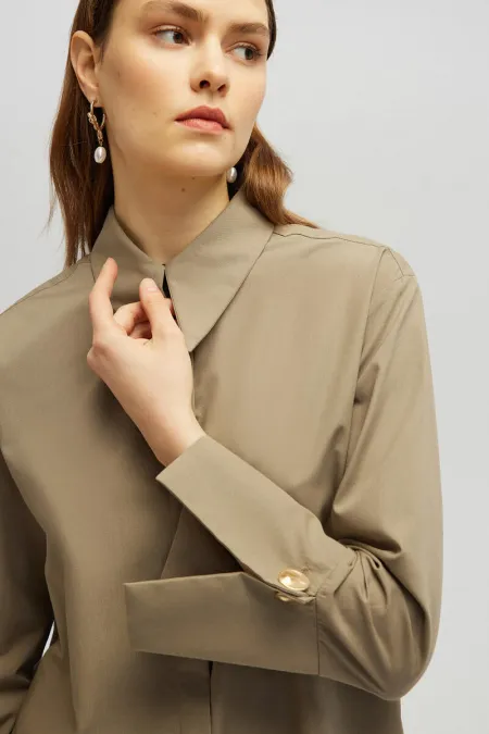 WIDE-CUFFS POPLIN SHIRT