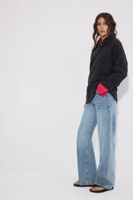 POLO YAKA DÜĞMELİ TRİKO KAZAK