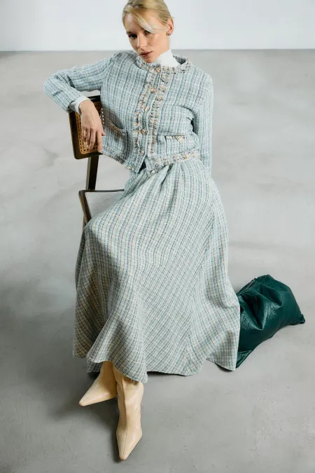 ENSEMBLE VESTE, JUPE ET TWEED