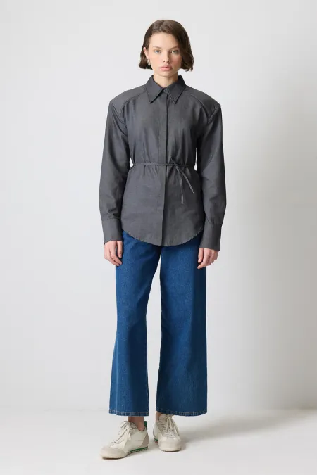 PADDED SHIRT WITH BINDING AND BELT PADDED SHIRT WITH BINDING AND BELT