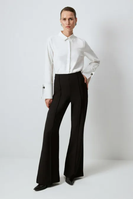 RIBBED CREPE PANTS