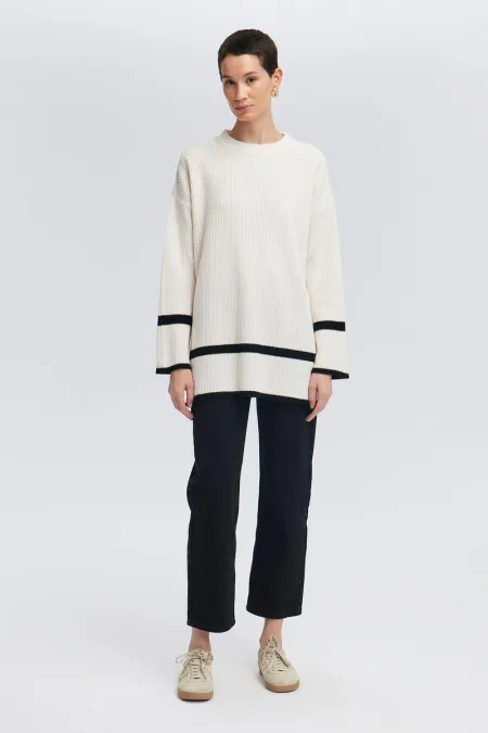 STRIPED DETAIL KNITTED TUNIC