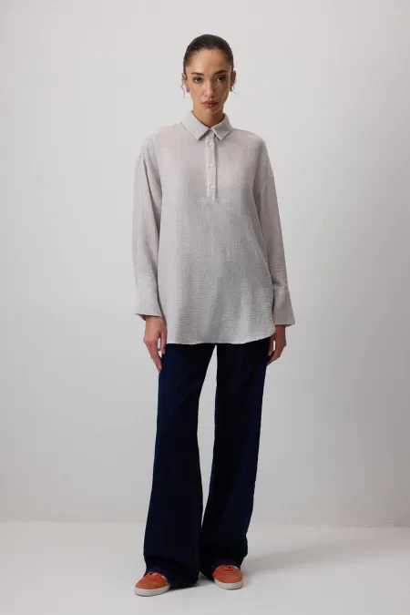 SHIRT COLLAR MELANGE TUNIC