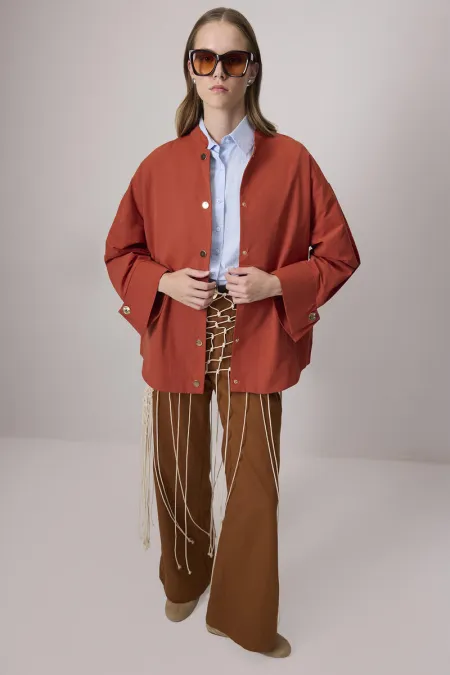 GENİŞ MANŞETLİ ÇITÇITLI CEKET