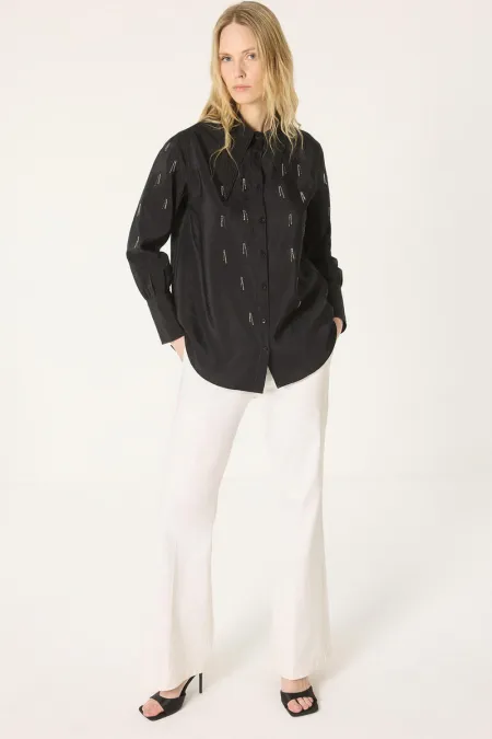 CHEMISE CUPRA ORNÉE D'UN COL ASYMÉTRIQUE