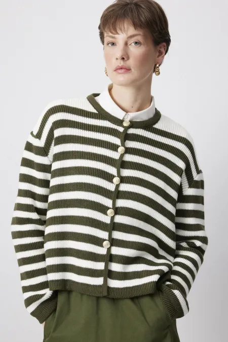 CARDIGAN COURT À BOUTONS DORÉS