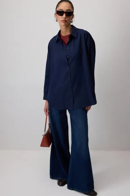 CHEMISE EN VISCOSE COUPE DÉCONTRACTÉ