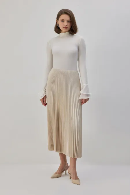 EMBELLISHED SATIN SKIRT