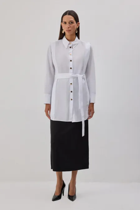 CHEMISE EN POPLIN CEINTURE