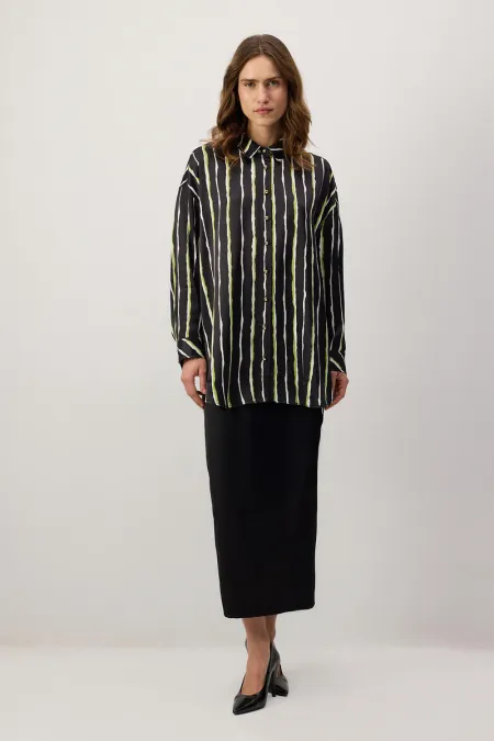 STRIPED SATIN SHIRT
