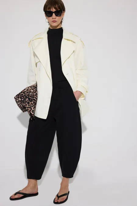 GABARDINE BALLOON PANTS WITH ELASTIC WAISTBAND GABARDINE BALLOON PANTS WITH ELASTIC WAISTBAND