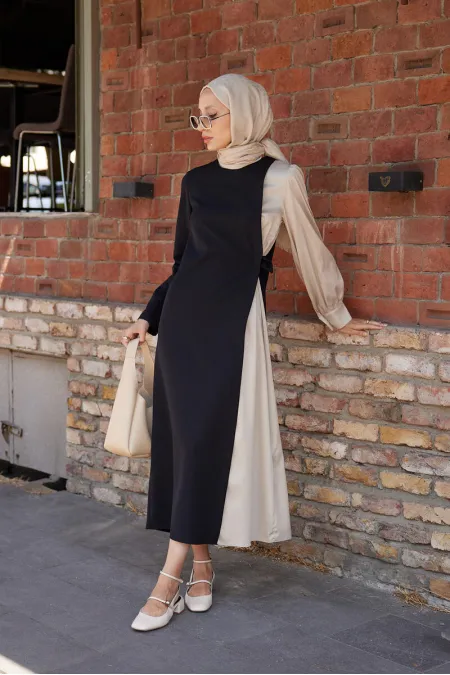 ROBE DE COULEUR CONTRASTÉE