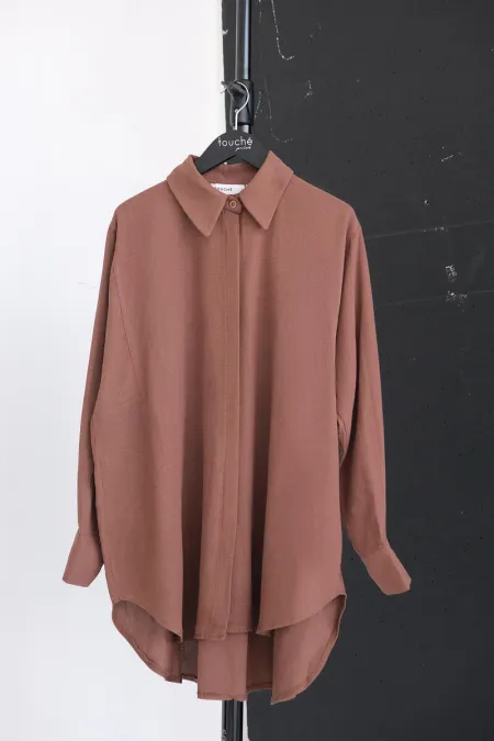 NATURAL TEXTURED OVERSIZE SHIRT