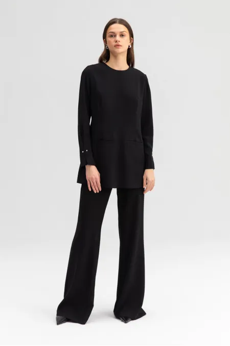 CUFF DETAIL CREPE TUNIC