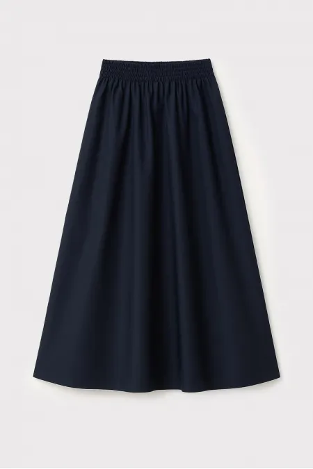 WOVEN SKIRT WITH GATHERED WAIST