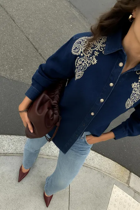 EMBROIDERED DENIM SHIRT