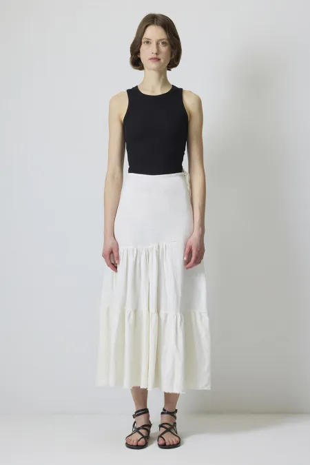 LONG LINEN SKIRT WITH PIECES