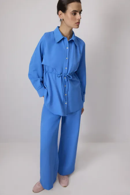 LINEN TEXTURED SHIRT AND TROUSER SET LINEN TEXTURED SHIRT AND TROUSER SET
