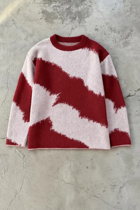 PULL TRICOT À MOTIFS ABSTRAITS