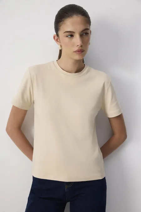 T-SHIRT 100% COTON À MANCHES COURTES ET COUPE CLASSIQUE