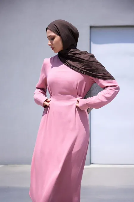 VISCOSE DRESS WITH WAIST TIE VISCOSE DRESS WITH WAIST TIE