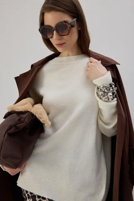 BİSİKLET YAKA OVERSİZE TRİKO KAZAK