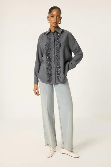 SHIRT WITH ROSE MOTIF