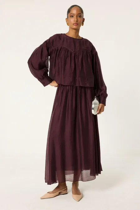 SKIRT SET WITH PIPING DETAIL