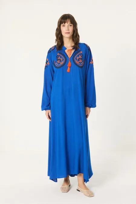 NAKIŞLI VİSKON ELBİSE