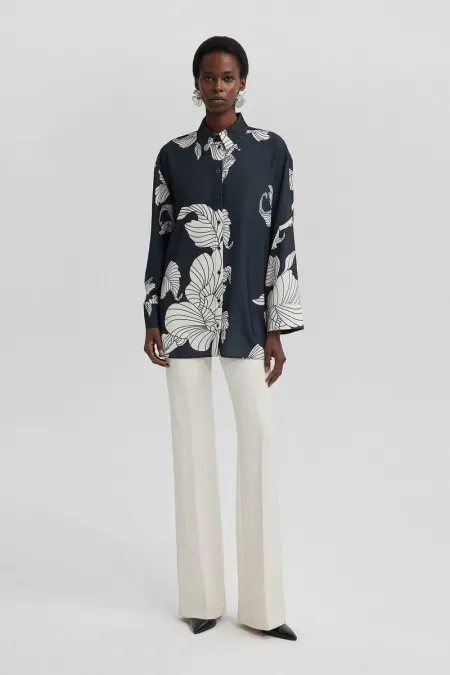 PATTERNED SATIN SHIRT