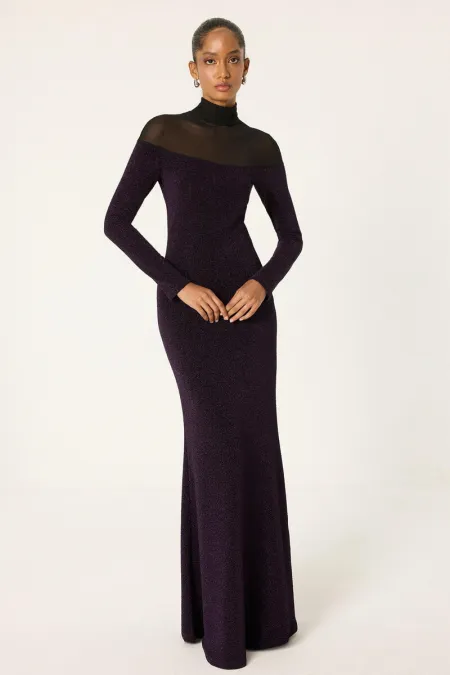 ROBE À MANCHES LONGUES AVEC DÉTAILS À PAILLETTES