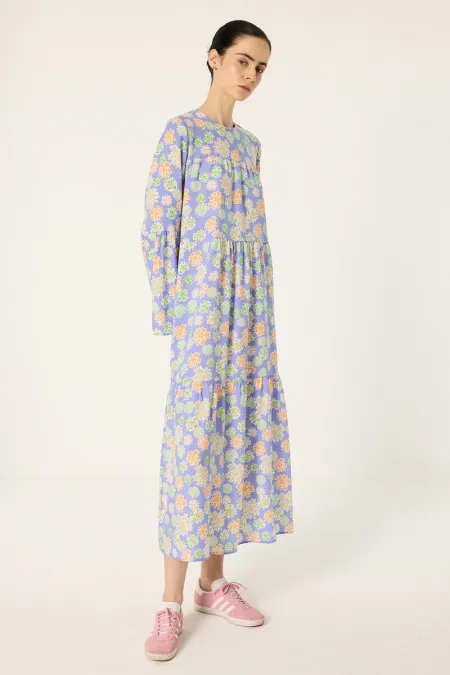 PATTERNED RUFFLED DRESS PATTERNED RUFFLED DRESS