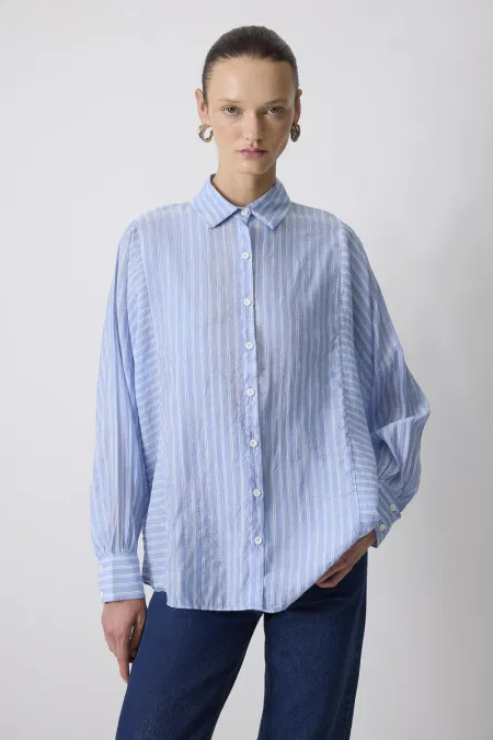 STRIPED VISCOSE SHIRT