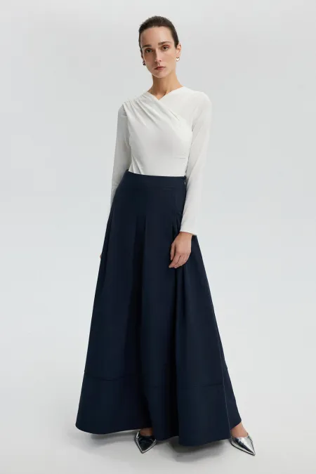 Jupe trapèze avec détails de poches