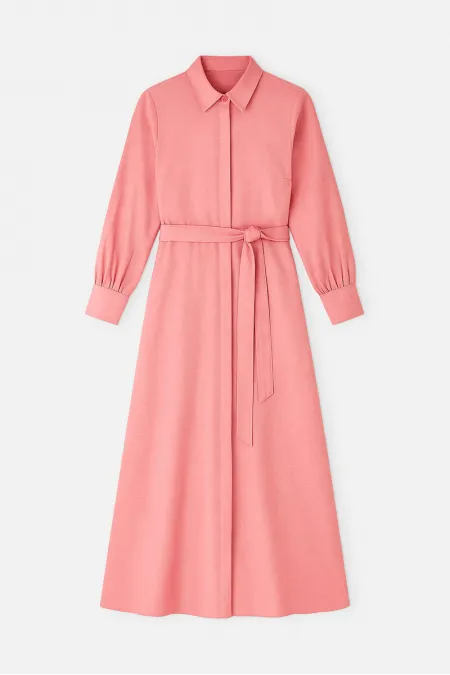 KUŞAKLI GÖMLEK ELBİSE