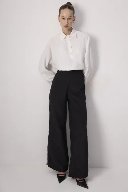 CONTRAST PIPED CUPRA TROUSERS