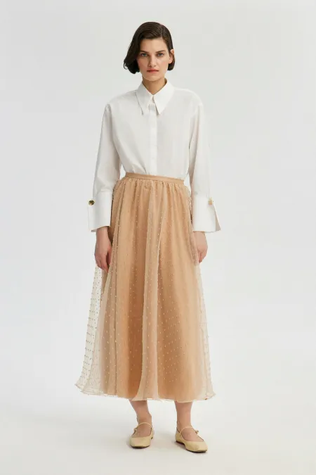 POLKA DOT ORGANZA FLARED SKIRT POLKA DOT ORGANZA FLARED SKIRT
