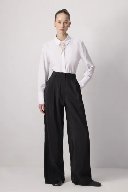 PLEATED CUP TROUSERS