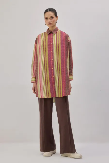 CHEMISE LONGUE À RAYURES