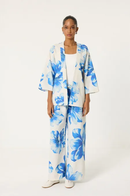 ENSEMBLE KIMONO À IMPRIMÉ FLEURI