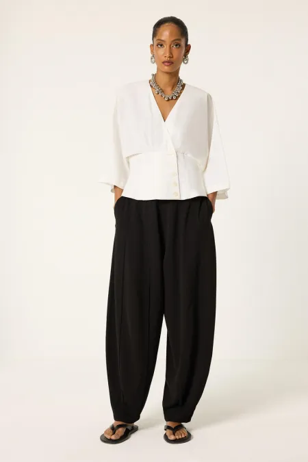 PANTALON EN CRÊPE PLISSÉ