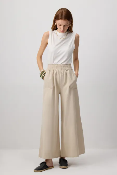 100% COTTON WIDE FIT PANTS