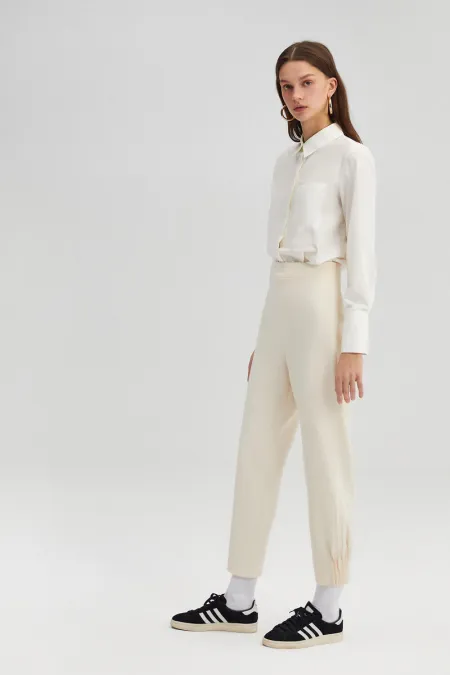 RIBBED CREPE PANTS