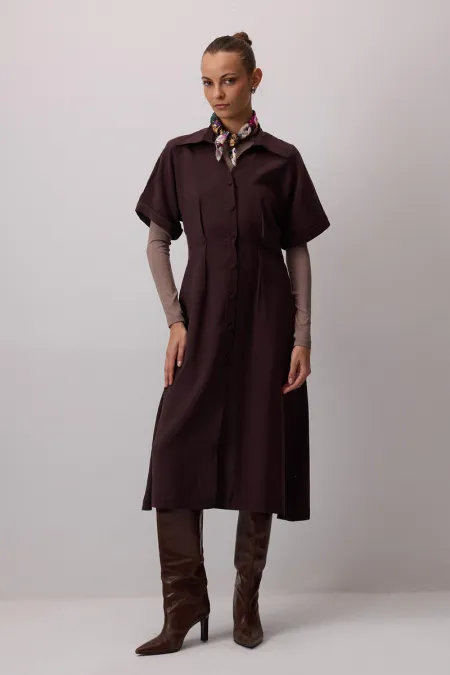 KISA KOLLU MODAL GÖMLEK ELBİSE