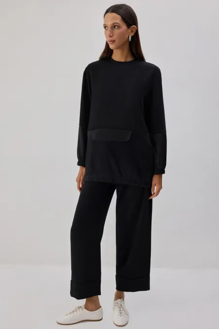 CREPE TUNIC WITH SATIN EDGE