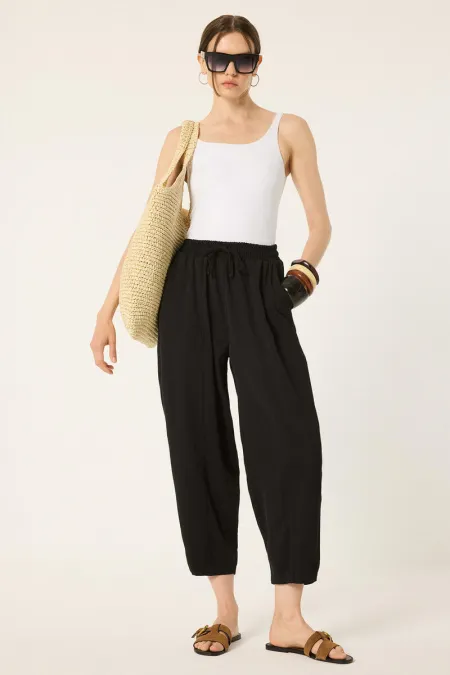 PANTALON CAROTTE AVEC TAILLE ÉLASTIQUE