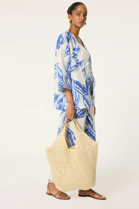 ENSEMBLE KIMONO ET PANTALON À MOTIFS