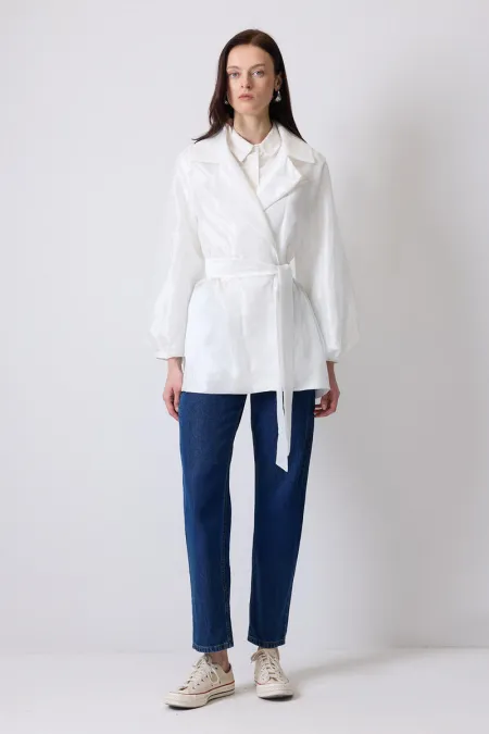 Jacquard Belted Oversize Jacket Jacquard Belted Oversize Jacket